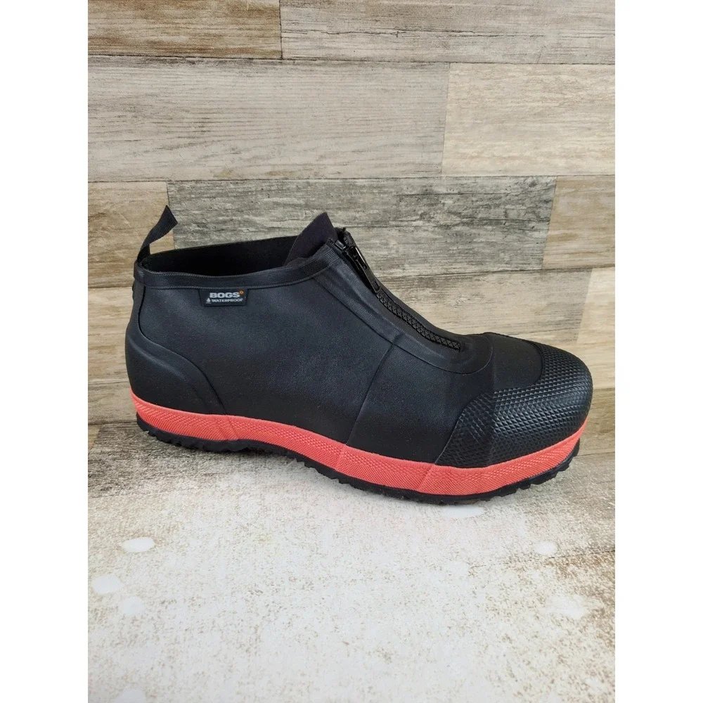 Bogs Overshoe Zip Work Shoes Mens 10 / Womens 12 Black Composite Toe Waterproof